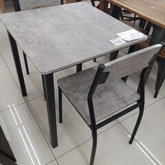 ★リユースのサカイ日立店★HJ8316  ダイニングテーブルセット グレー H75.5×D70×W70 クリーニング済み の画像