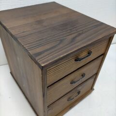 木製 3段 チェスト小引き出し　昭和レトロ　引き出し収納　卓上収納　ヴィンテージ風　 小物入れ アンティーク調 収納ボックス レトロ インテリア 机上収納 雑貨 　251117-3Y の画像