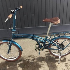 A-218△ v 岐阜発/ Rodeo Custom/ 折りたたみ自転車/ 20インチ/ 6段変速/ サドル破れあり/ 走行確認/ 現状品/ y/ R7.11/13 △の画像
