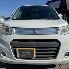 H25年式 MH34型 AA評価4点 スズキ ワゴンRスティングレーT ターボ★総額17.8万円★アイスト 車検付き 内外装良好 機関良好 ナビ フルセグTV Bluetooth パドルシフト 純正アルミ 修復歴なし！お早めに！の画像