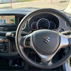 H25年式 MH34型 AA評価4点 スズキ ワゴンRスティングレーT ターボ★総額17.8万円★アイスト 車検付き 内外装良好 機関良好 ナビ フルセグTV Bluetooth パドルシフト 純正アルミ 修復歴なし！お早めに！の画像