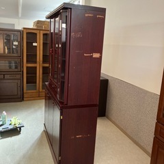 サ2511-277 ミッドセンチュリー風 カップボード 回転扉付き キズ汚れはがれ有りの画像