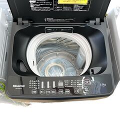 【ドリーム池田店】◎ジモティ割対象品◎ハイセンス　5.5kg洗濯機　HW-G55E7KK　2020年製　給水ホース付き　IKW-174の画像