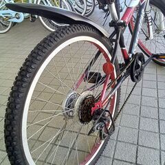 リユースのサカイ栃木店★ジモティ割あり★  子供用自転車 24インチ レッド×ブラック×ホワイト クリーニング済み TC11621の画像