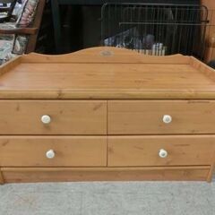 カントリー調 木製ローチェスト 2段 幅約90 高さ約50 大洋株式会社 テンダー 引き出し ローボード リビングボード タンス 札幌 西野店の画像