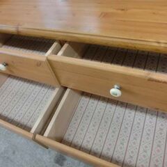 カントリー調 木製ローチェスト 2段 幅約90 高さ約50 大洋株式会社 テンダー 引き出し ローボード リビングボード タンス 札幌 西野店の画像