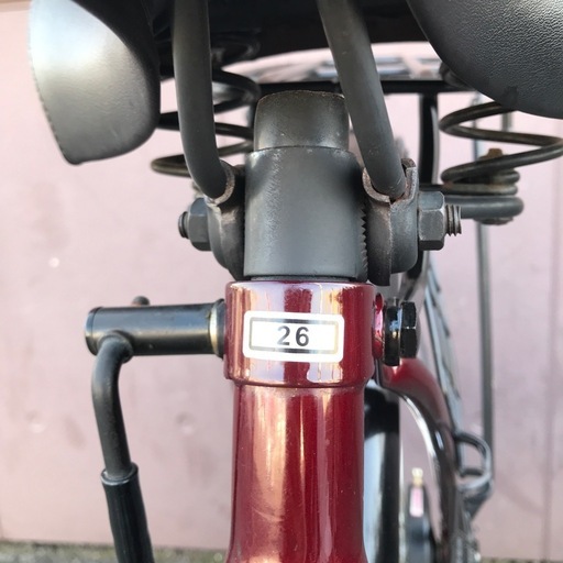 ジモティ割引有★【ジャングルジャングル岸和田店】自転車 シティサイクル ママチャリ レッド 26インチ 南大阪 岸和田市 貝塚市 泉佐