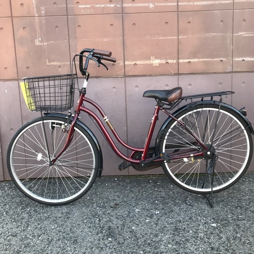 ジモティ割引有★【ジャングルジャングル岸和田店】自転車 シティサイクル ママチャリ レッド 26インチ 南大阪 岸和田市 貝塚市 泉佐野市 和泉市 忠岡町 熊取町