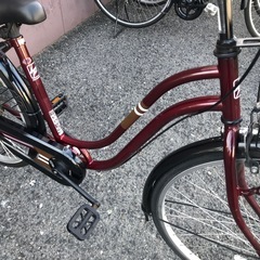 ジモティ割引有★【ジャングルジャングル岸和田店】自転車 シティサイクル ママチャリ レッド 26インチ 南大阪 岸和田市 貝塚市 泉佐野市 和泉市 忠岡町 熊取町の画像