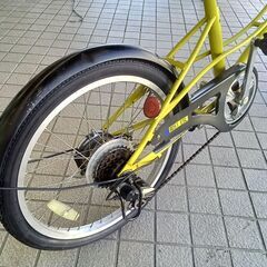 リユースのサカイ栃木店★ジモティ割あり★  ギア付き自転車 20インチ イエロー クリーニング済み TC11623の画像