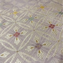 【西陣織】薄紫の帯 - 刺繍入りの画像
