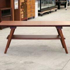 ≪zyt2574ジ限≫ ニトリのセンターテーブル 幅100cm 奥行40cm　　　nitori/1500443/セーブル3/ミドルブラウン/おしゃれ/シンプル/中古家具/宮城県仙台市 071113-04の画像