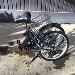 h-217△ q 岐阜発/ CAPTAIN STAG/ 折りたたみ自転車/ 20インチ/ 6段変速/ 走行確認/ 色塗りあり/ 現状品/ R7.11/12 △の画像