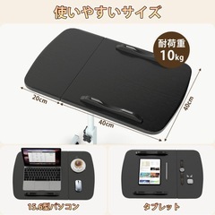 新品未使用　サイドテーブル 昇降式　キャスター付き ベッド サイド　オーク　木目調　角度調整の画像