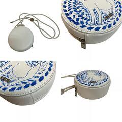 クリスチャンディオール Christian Dior ポーチ ヒルトン・ネルコラボ ヨーヨーポーチ ストラップ付 犬 ホワイトの画像