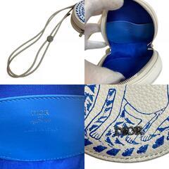 クリスチャンディオール Christian Dior ポーチ ヒルトン・ネルコラボ ヨーヨーポーチ ストラップ付 犬 ホワイトの画像