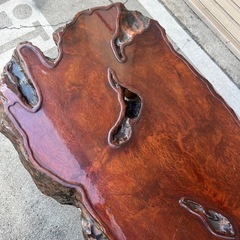 A766♠️一枚板 無垢材ローテーブル  座卓 玉杢 瘤 和室 和家具の画像