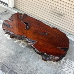 A766♠️一枚板 無垢材ローテーブル  座卓 玉杢 瘤 和室 和家具の画像