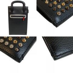 クリスチャンルブタン Christian Louboutin ハンドバッグ クラッチ セカンドバッグ スパイクスタッズ ブラックの画像