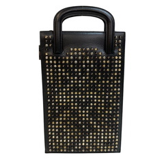 クリスチャンルブタン Christian Louboutin ハンドバッグ クラッチ セカンドバッグ スパイクスタッズ ブラックの画像