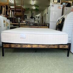 【リサイクルショップ ピカソ 小松原】🛏️✨極厚22cm‼ふかふか快眠✨ニトリ NスリープC1-02VB＋おしゃれスチールベッドフレーム【ダブルサイズ】★5992★の画像