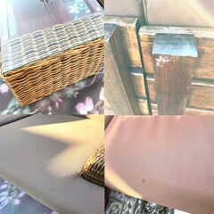 ラタンローテーブル&ローソファセット◆ ウッド×ラタン アジアン家具の画像