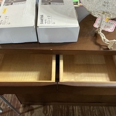 木製チェスト🍀整理タンス4段衣類収納シンプル和風インテリア家具幅118.6cm奥行き45.1cm高さ87.1cm傷•剥がれあり💦茶色ブラウンの画像