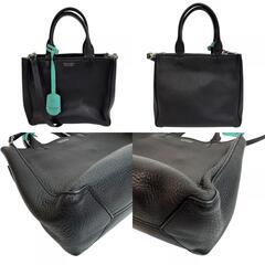 ティファニー TIFFANY&Co. ショルダーバッグ マイクロトート 2WAY ミニトート ハンドバッグ ブラックの画像