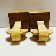 ANA 木製 飛行機 2個セットの画像