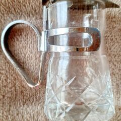 🥛ミルクピッチャー ガラス 切子 昭和レトロ 貴重の画像
