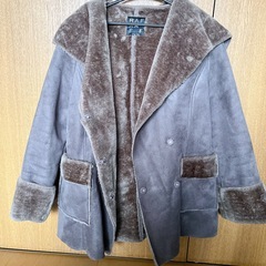 【レディース】フェイクムートンコート アウター フード付 裏ボア ボリュームの画像