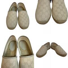 グッチ GUCCI 26 スリッポン GG柄 エスパドリーユ シューズ 466903 アイボリーの画像