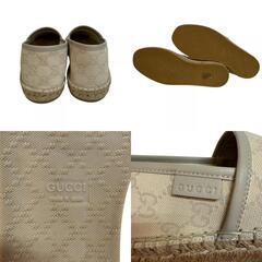 グッチ GUCCI 26 スリッポン GG柄 エスパドリーユ シューズ 466903 アイボリーの画像
