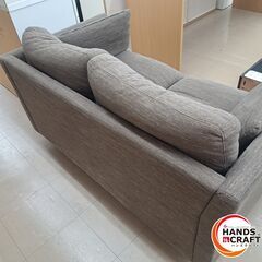 ✨【引取限定】メーカー不明　中古/現状販品　二人掛けソファー　ブラウン ※毛玉あり✨うるま市田場✨の画像