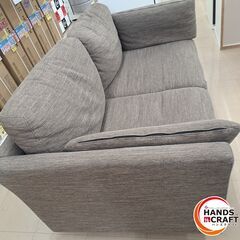 ✨【引取限定】メーカー不明　中古/現状販品　二人掛けソファー　ブラウン ※毛玉あり✨うるま市田場✨の画像