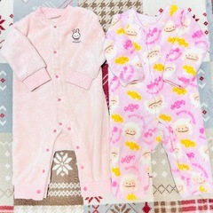 80 もこもこ ふわふわ　カバーオール ロンパース 長袖 の画像