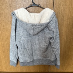 【レディース】　ユニクロ　ファーフリース　ボアフリース　グレー　Lの画像