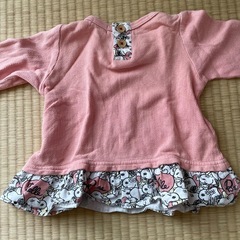 【90】長袖 スヌーピー サーモンピンク 女の子の画像
