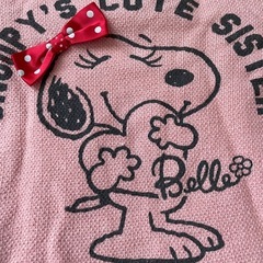 【90】長袖 スヌーピー サーモンピンク 女の子の画像