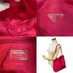 プラダ PRADA トートバッグ 三角ロゴプレート ピンクの画像