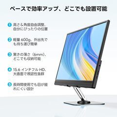 15.6インチ モバイルモニター 卓上スタンド付 1920x1080 FHDの画像