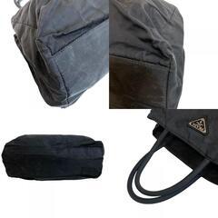 プラダ PRADA トートバッグ 三角ロゴプレート ブラックの画像