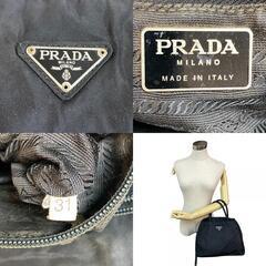 プラダ PRADA トートバッグ 三角ロゴプレート ブラックの画像