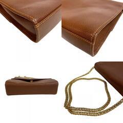 ロンシャン Longchamp ショルダーバッグ チェーン ポーチ ハンド クラッチバッグ ブラウンの画像