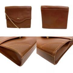 ロンシャン Longchamp ショルダーバッグ チェーン ポーチ ハンド クラッチバッグ ブラウンの画像