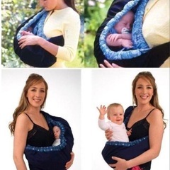 抱っこひも スリング ネイビー チェック柄の画像