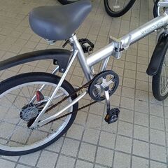リユースのサカイ栃木店★ジモティ割あり★ CAPTAINSTAG 折りたたみ自転車 20インチ シルバー クリーニング済み TC11628の画像