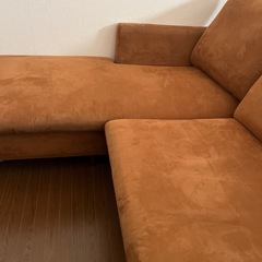 キャメル　ソファ　3人がけ
の画像