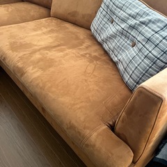 キャメル　ソファ　3人がけ
の画像