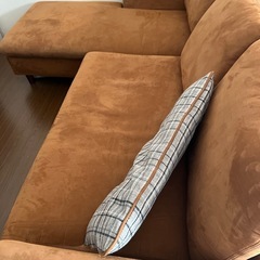 キャメル　ソファ　3人がけ
の画像